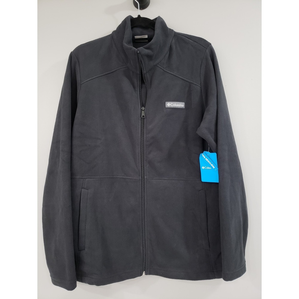 NEW XL SOLID BLACK Columbia Mens Castle Dale Full Zip Fleece Size Sweatshirt